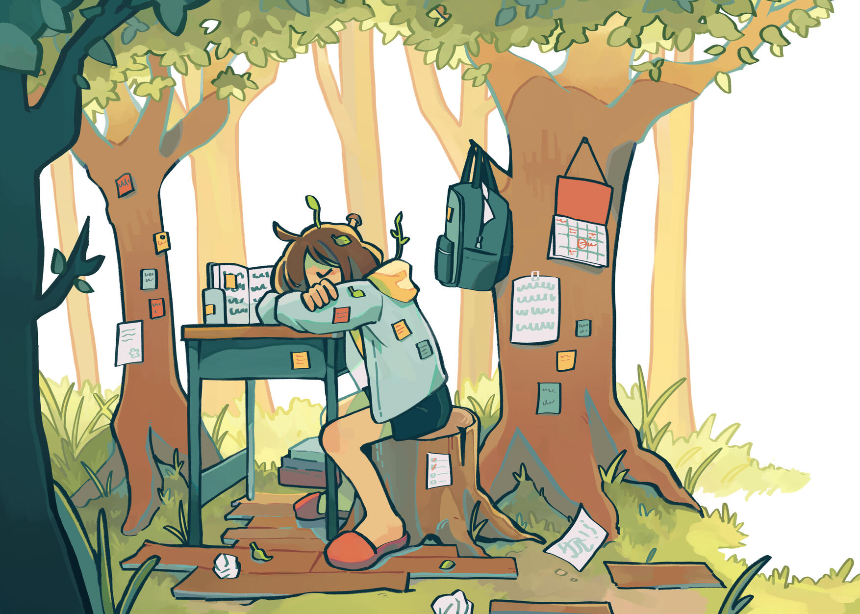 **Forest** \n illustration based on the prompt forest